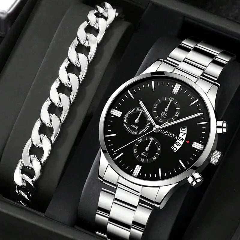 The Executive Watch — Black/Silver