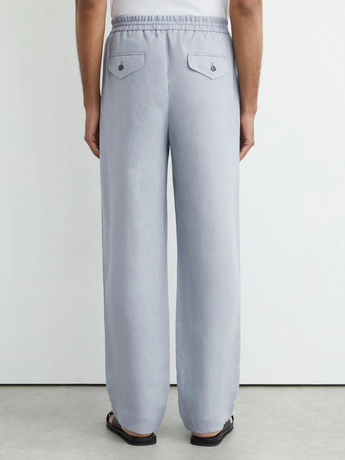 100% Linen Relaxed-Fit Drawstring Trousers