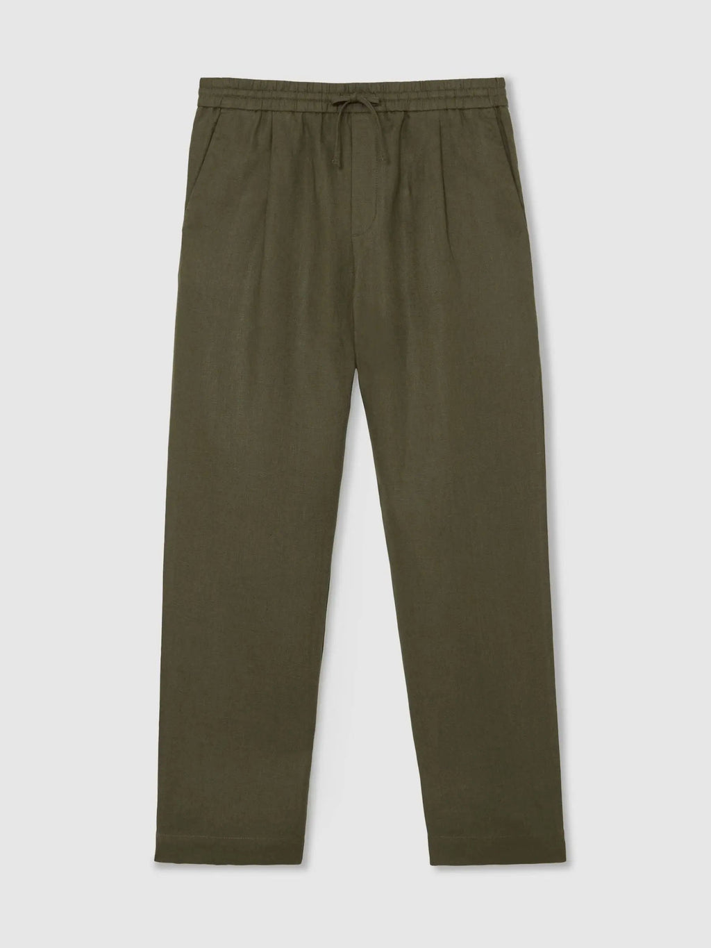 100% Linen Relaxed-Fit Drawstring Trousers