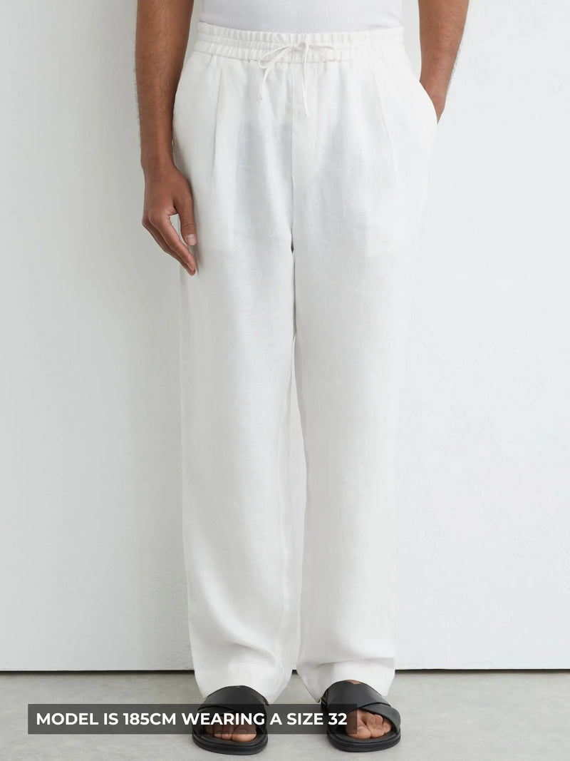 Pure Linen Drawstring Trousers